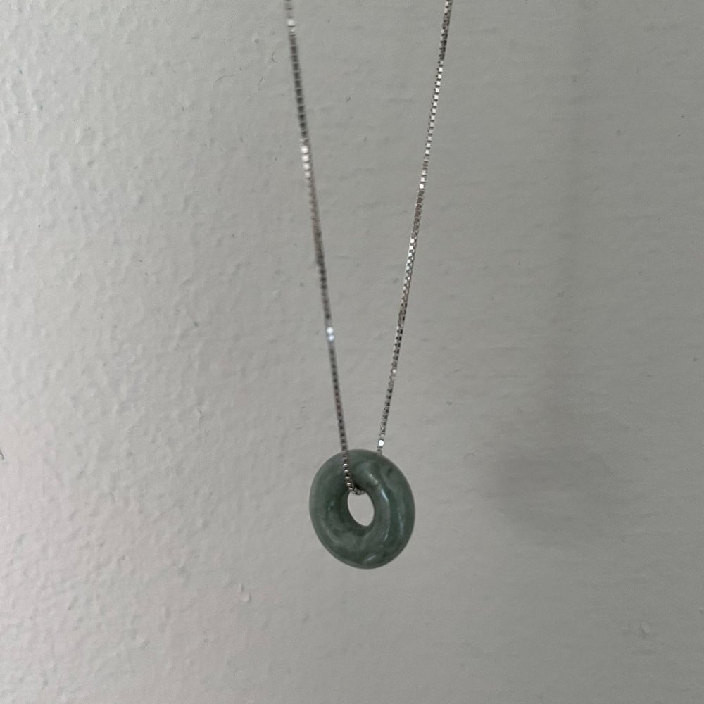 Silver Chain with Guatemalan Jade Pendant